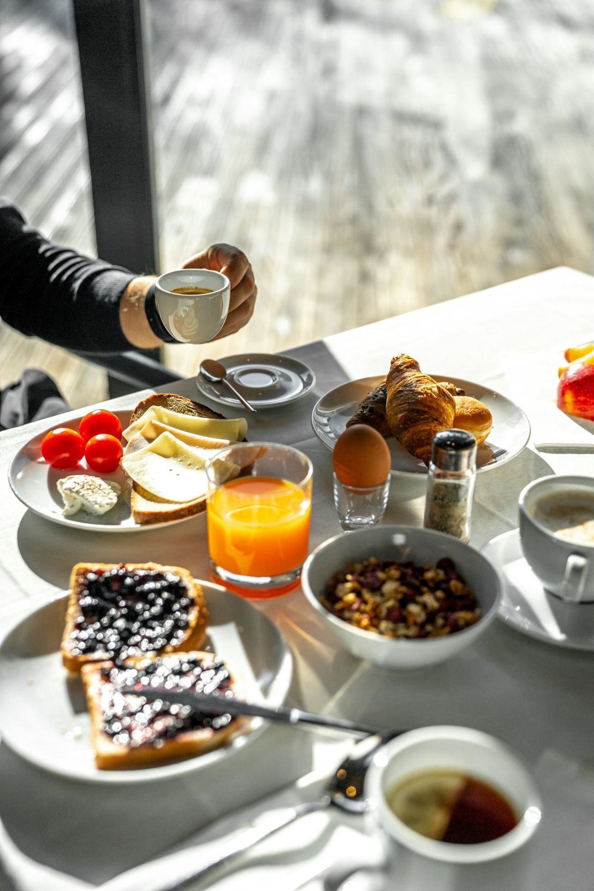 La colazione servita al tavolo all'Hotel Diana