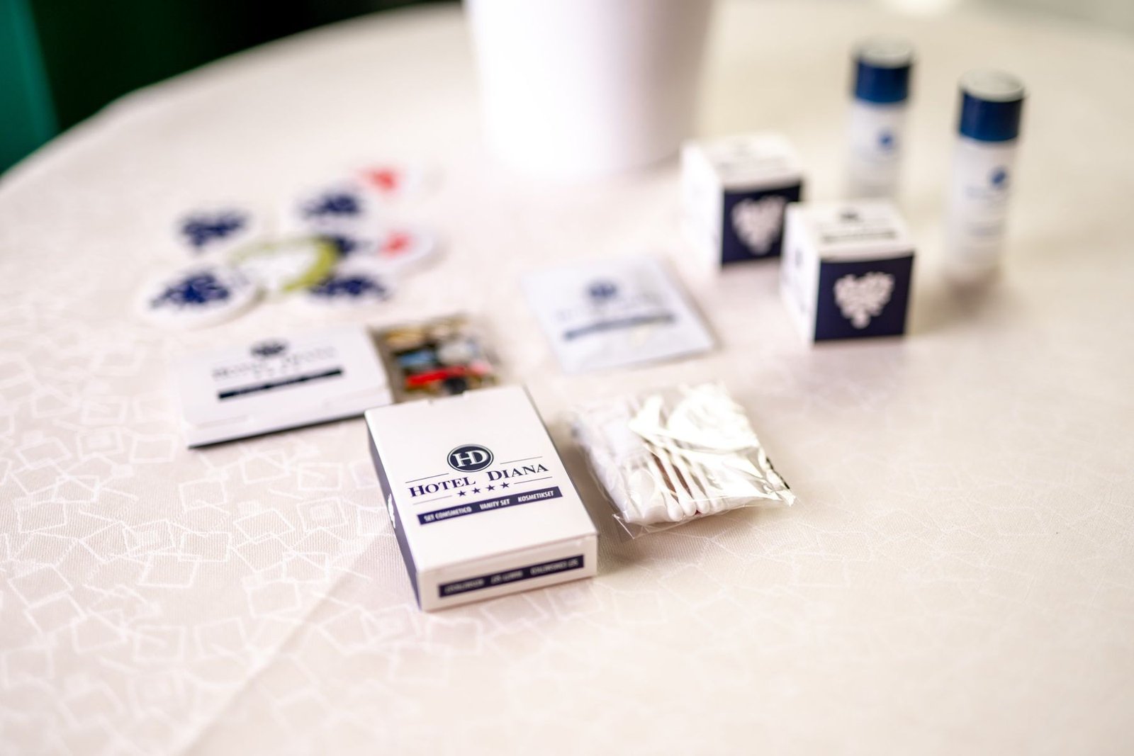 Il set di cortesia con il logo Hotel Diana